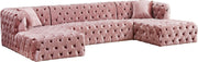 Coco Pink Velvet 3pc. Sectional (3 Boxes)