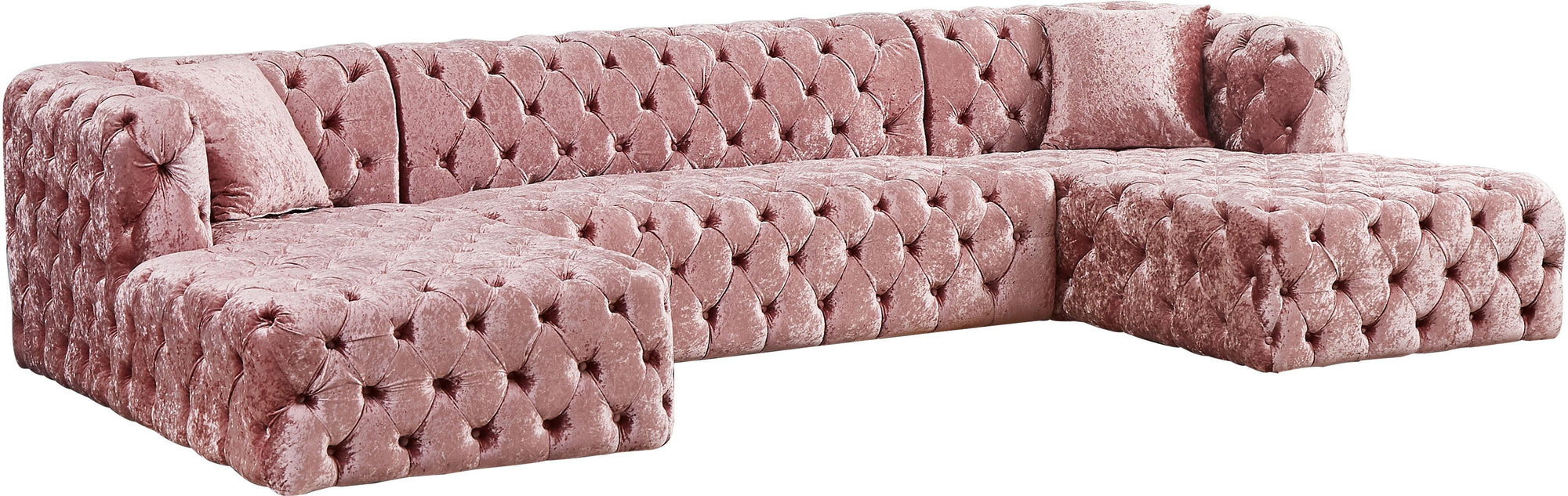Coco Pink Velvet 3pc. Sectional (3 Boxes)