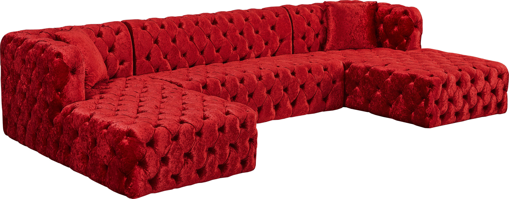 Coco Red Velvet 3pc. Sectional (3 Boxes)