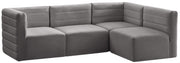 Quincy Grey Velvet Modular Sectional