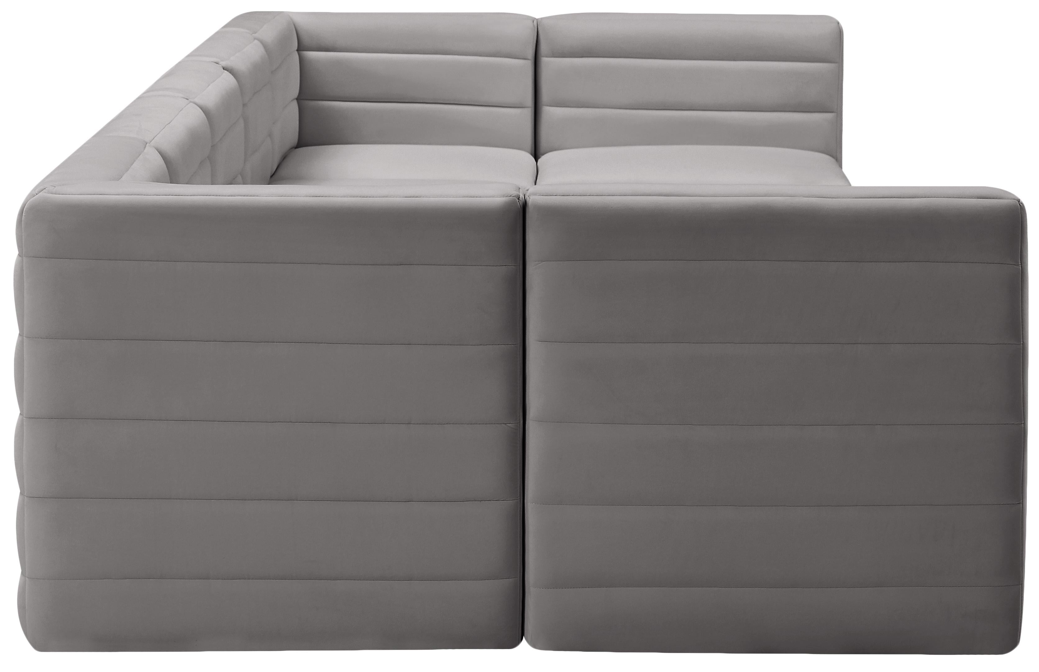 Quincy Grey Velvet Modular Sectional