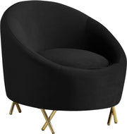 Serpentine Black Velvet Chair
