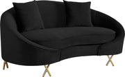 Serpentine Black Velvet Loveseat