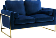 Mila Navy Velvet Loveseat