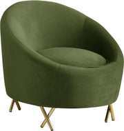 Serpentine Olive Velvet Chair