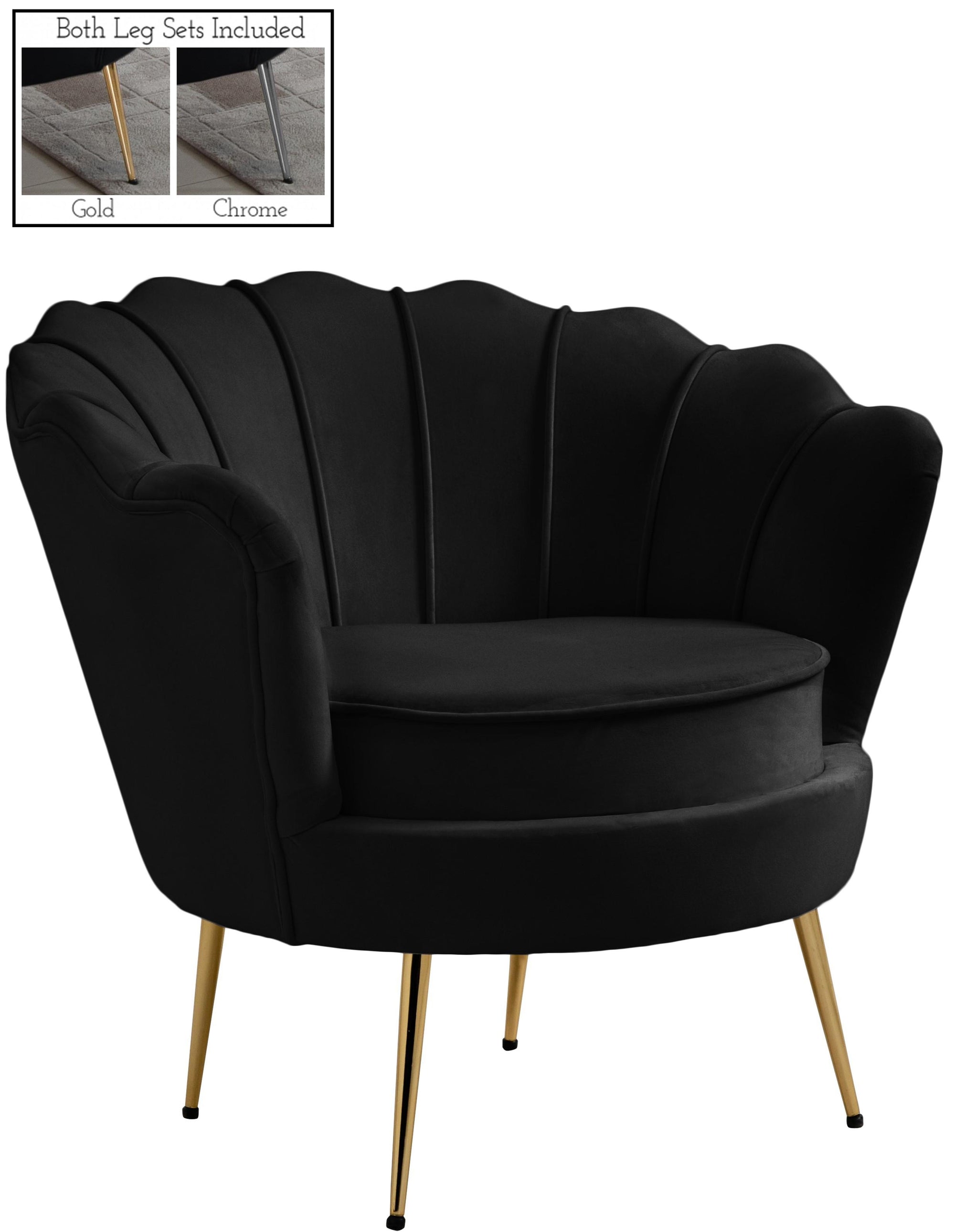 Gardenia Black Velvet Chair