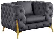 Kingdom Grey Velvet Chair