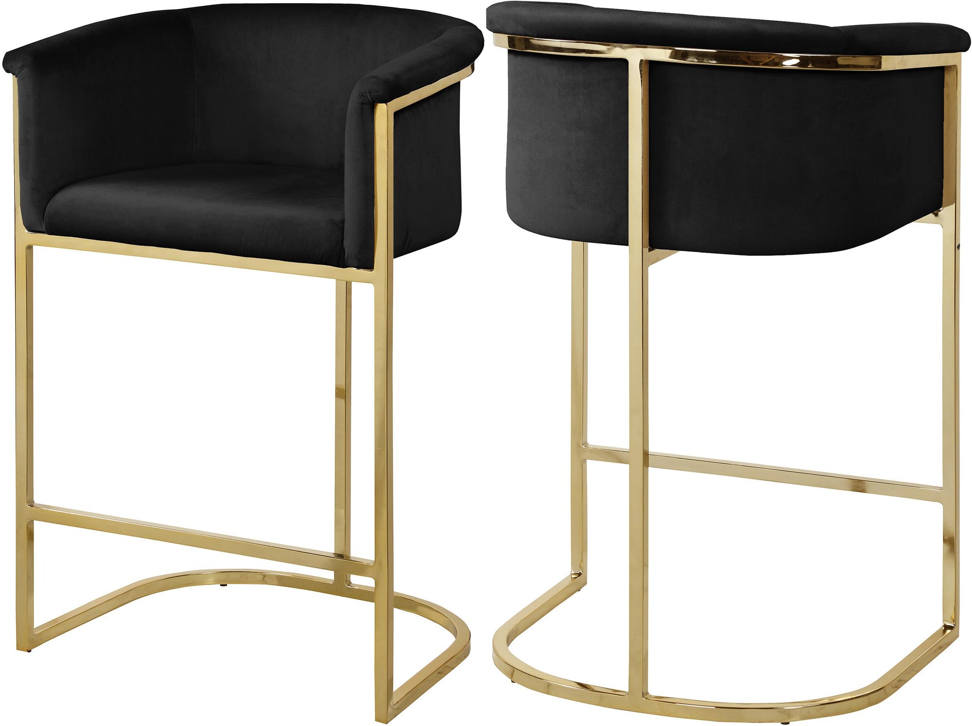 Donatella Black Velvet Stool