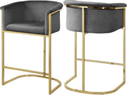 Donatella Grey Velvet Stool