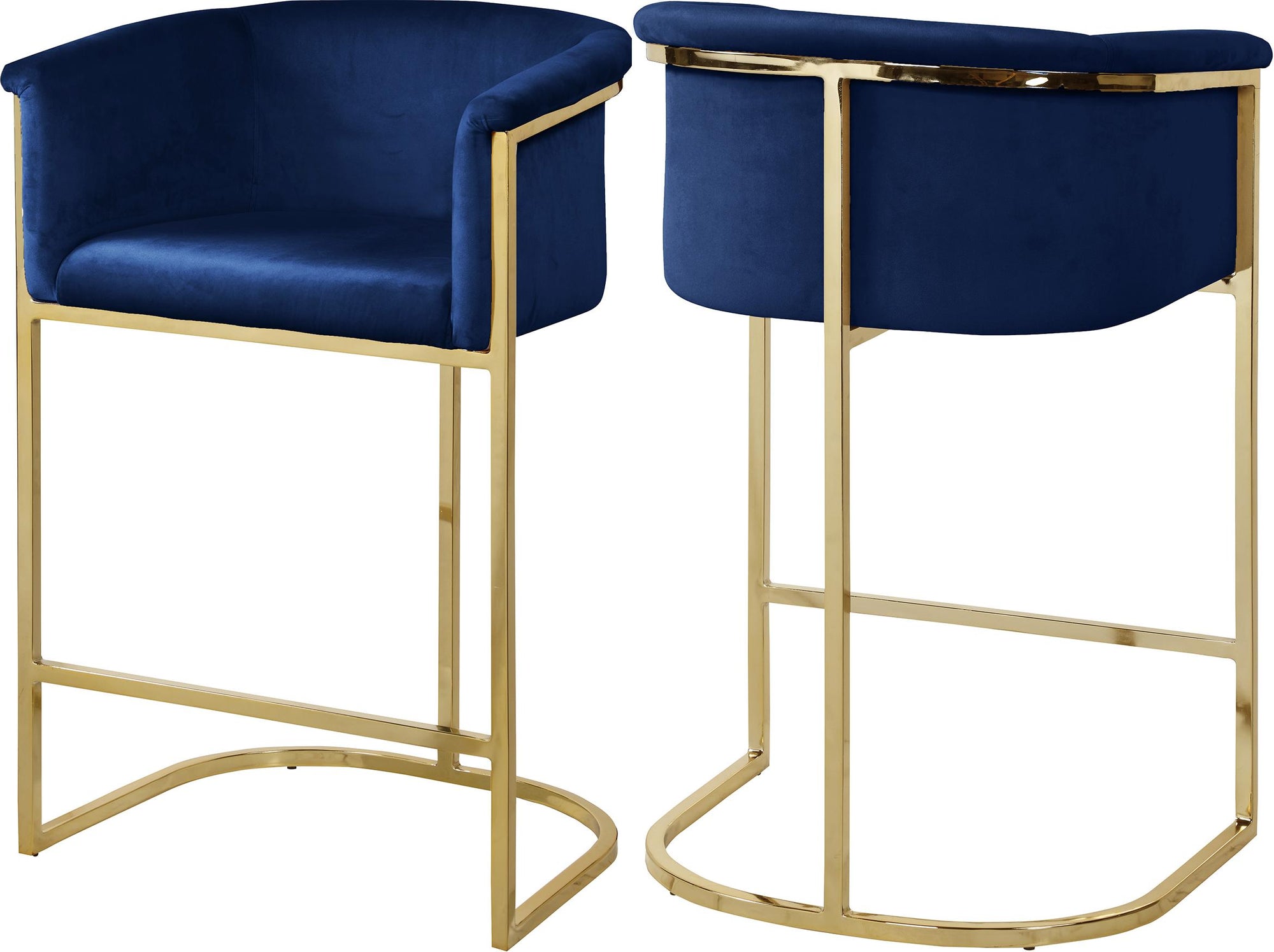Donatella Navy Velvet Stool