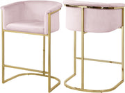 Donatella Pink Velvet Stool