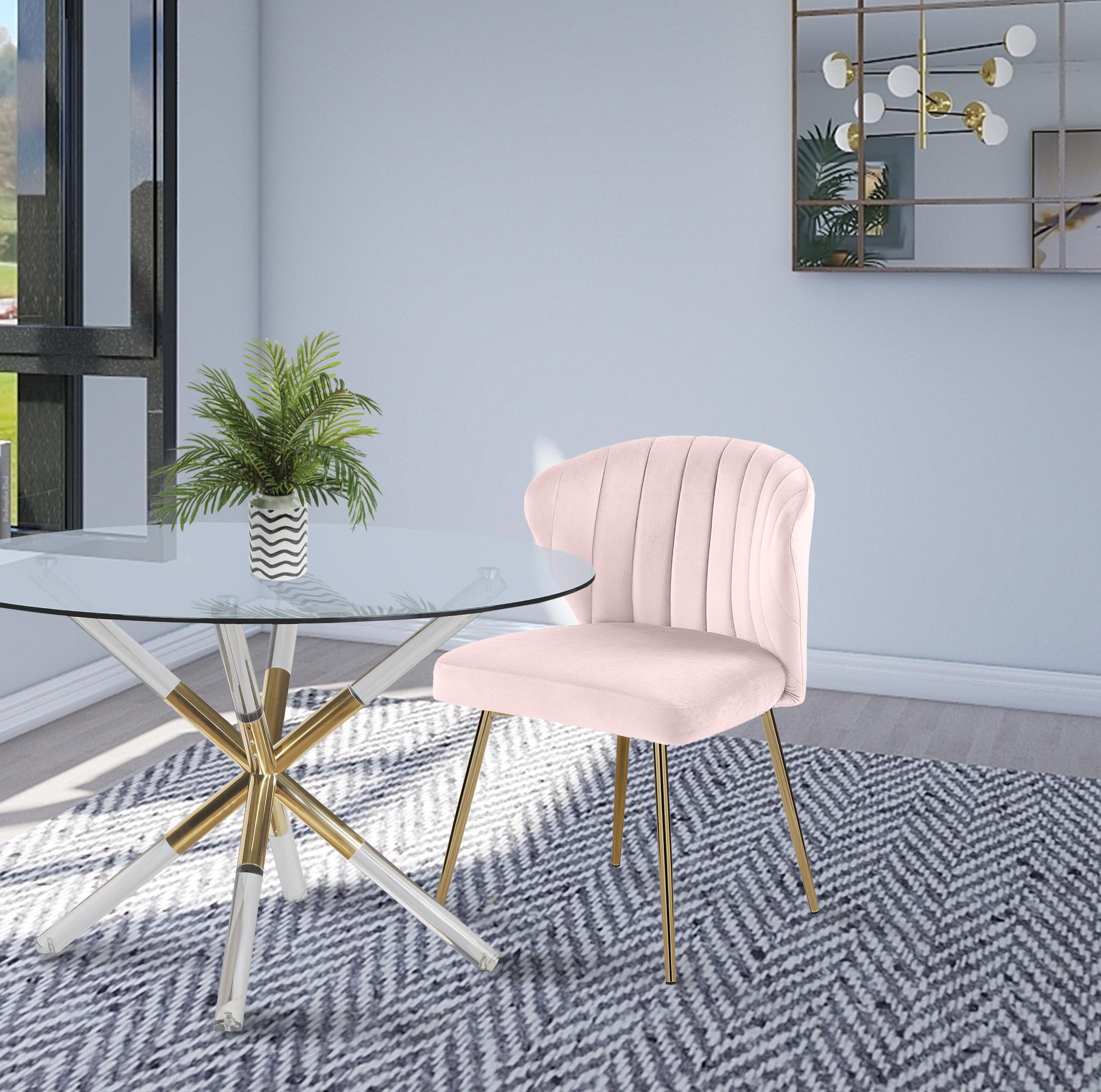 Finley Pink Velvet Dining Chair