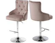 Claude Pink Velvet Adjustable Stool