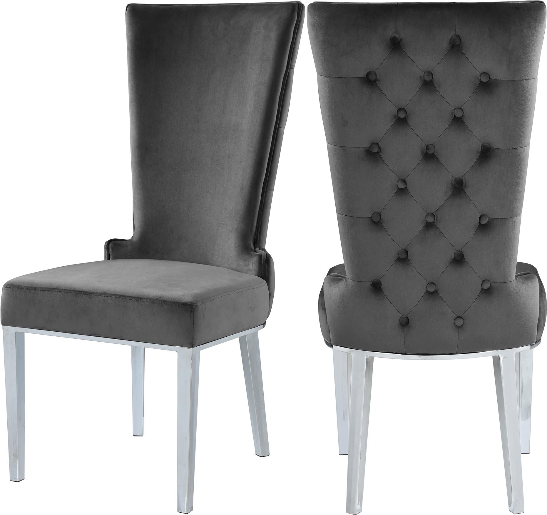 Serafina Grey Velvet Dining Chair