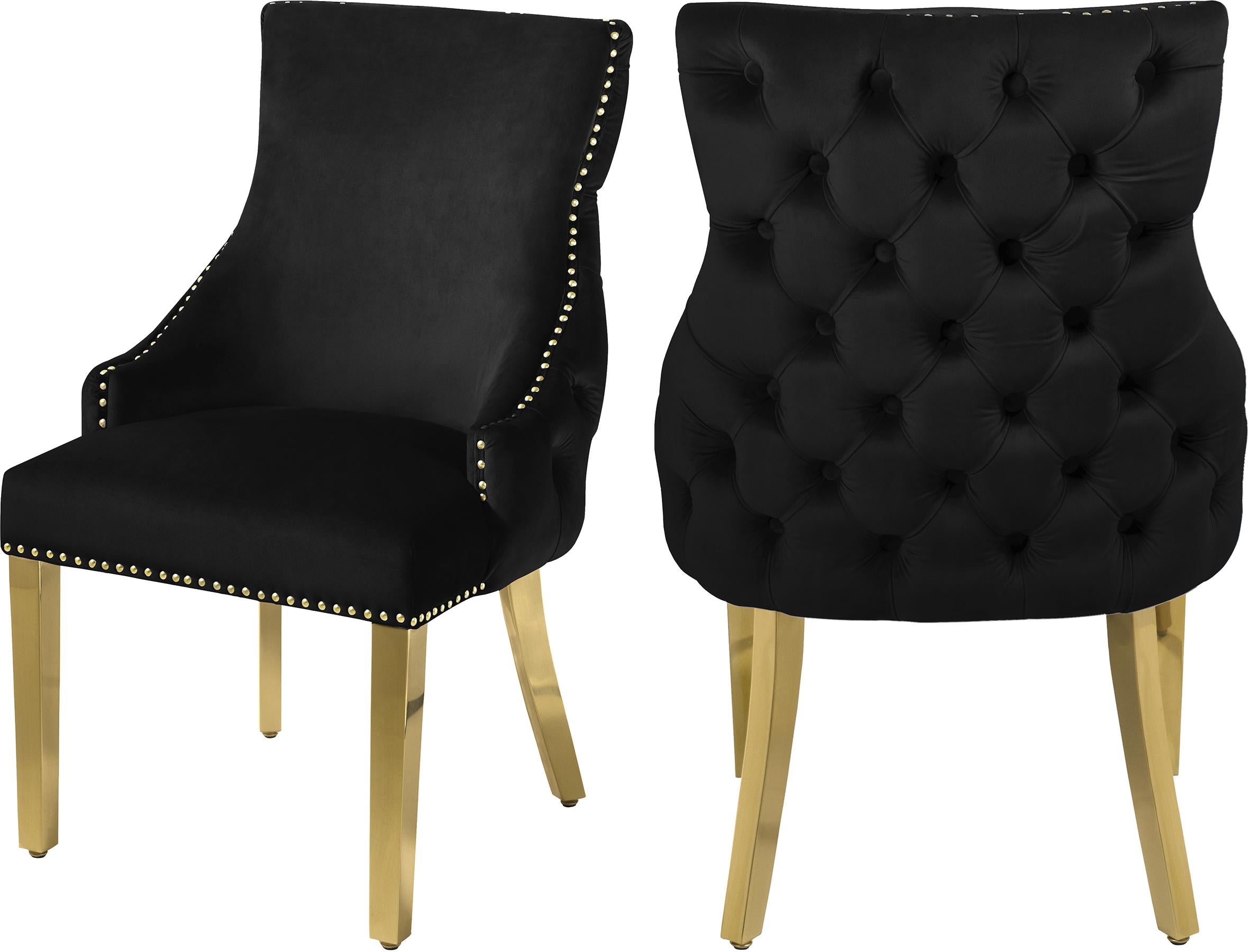 Tuft Black Velvet Dining Chair
