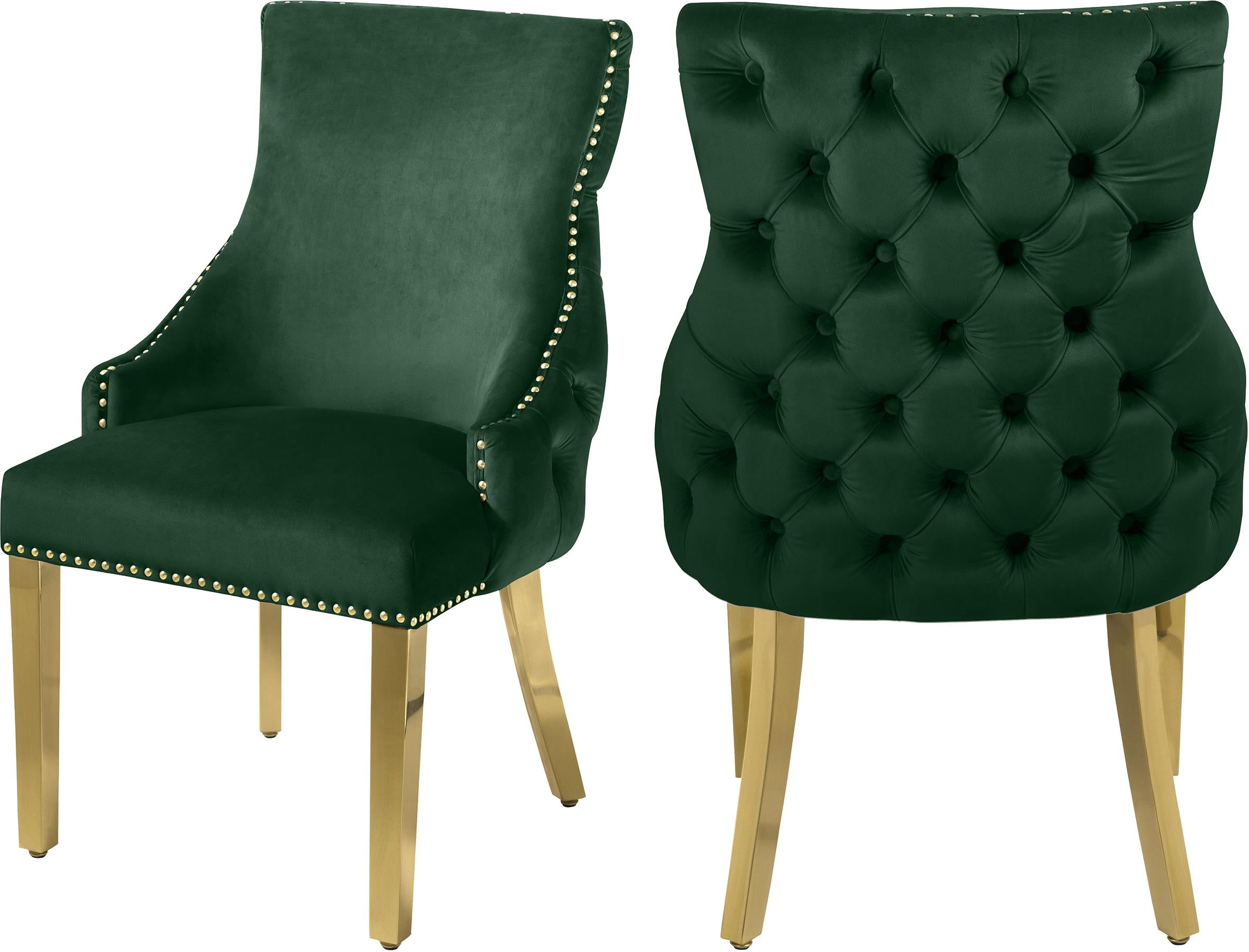 Tuft Green Velvet Dining Chair