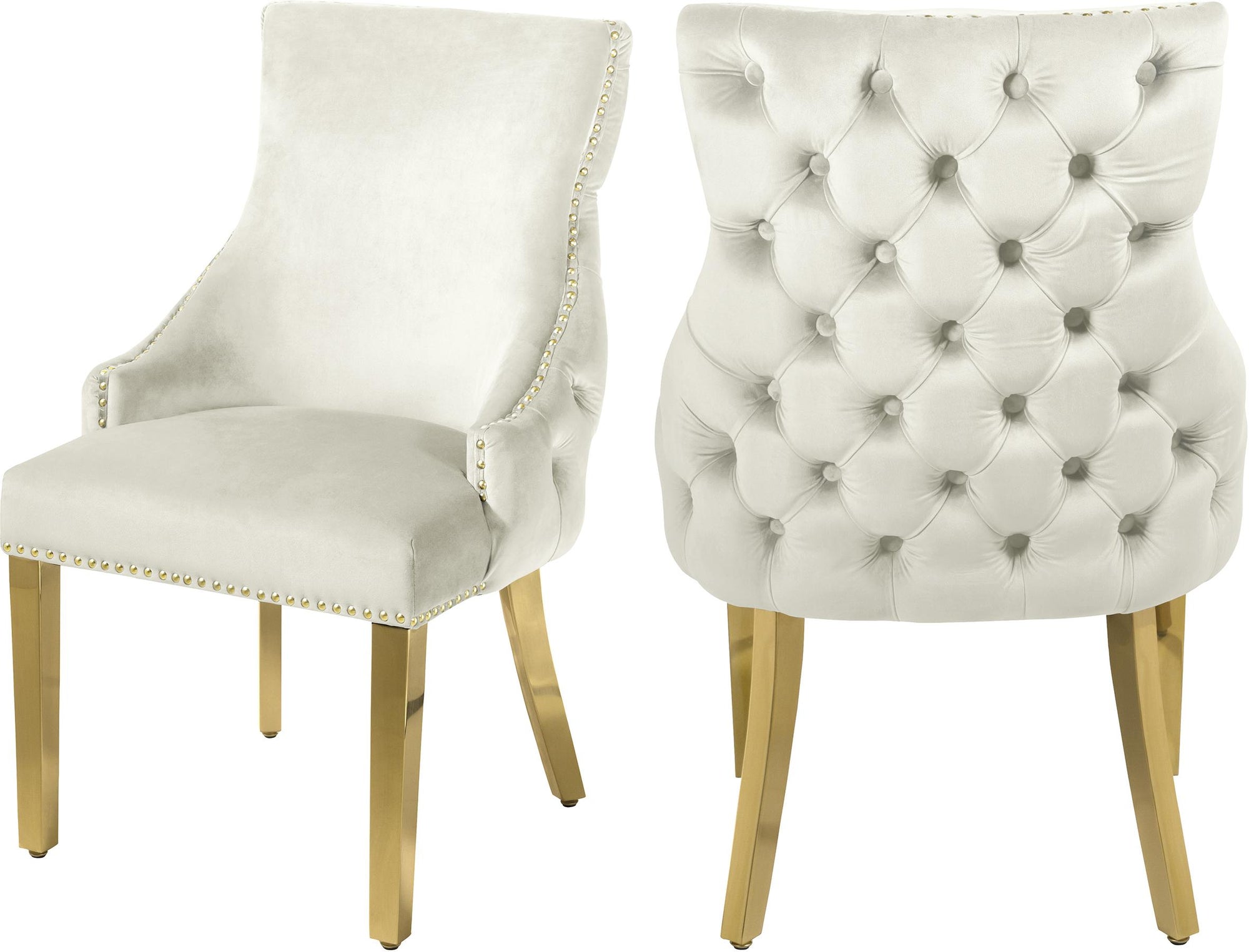 Tuft Cream Velvet Dining Chair