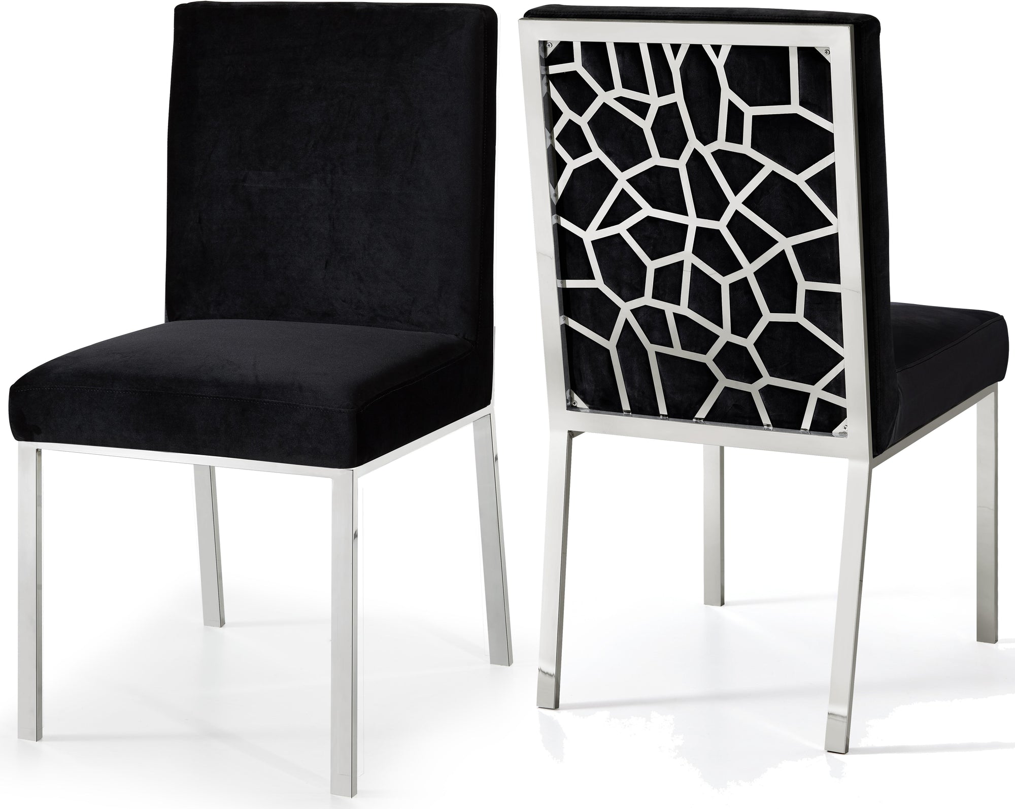Opal Black Velvet Dining Chair