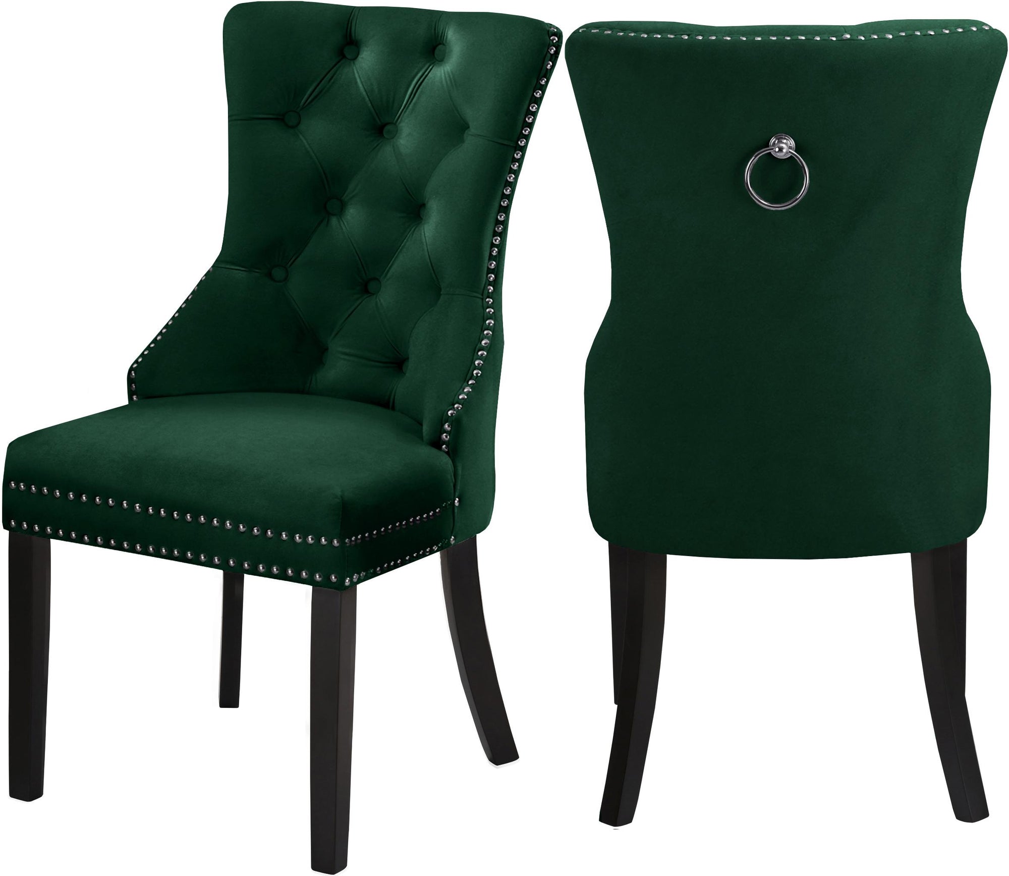 Nikki Green Velvet Dining Chair