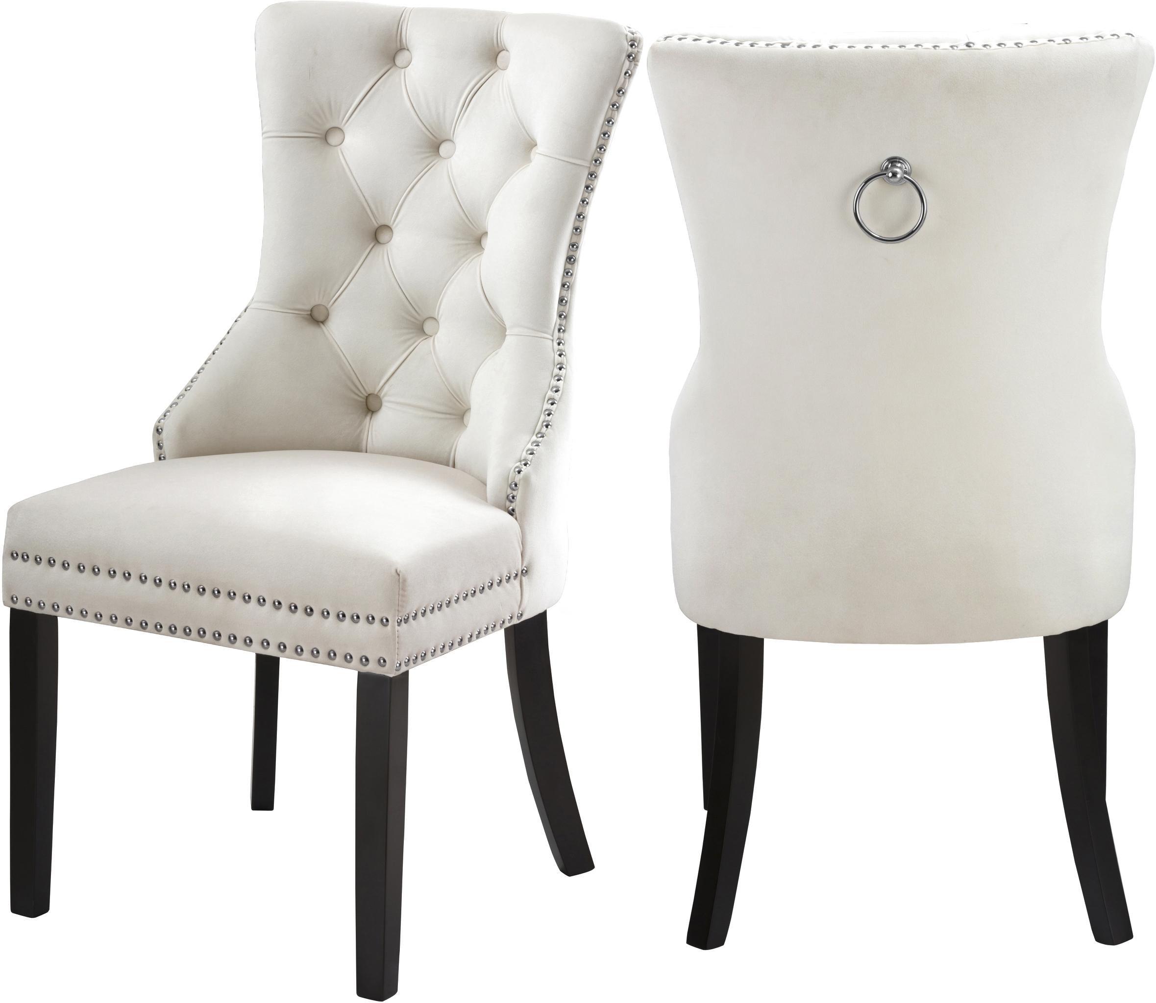 Nikki Cream Velvet Dining Chair