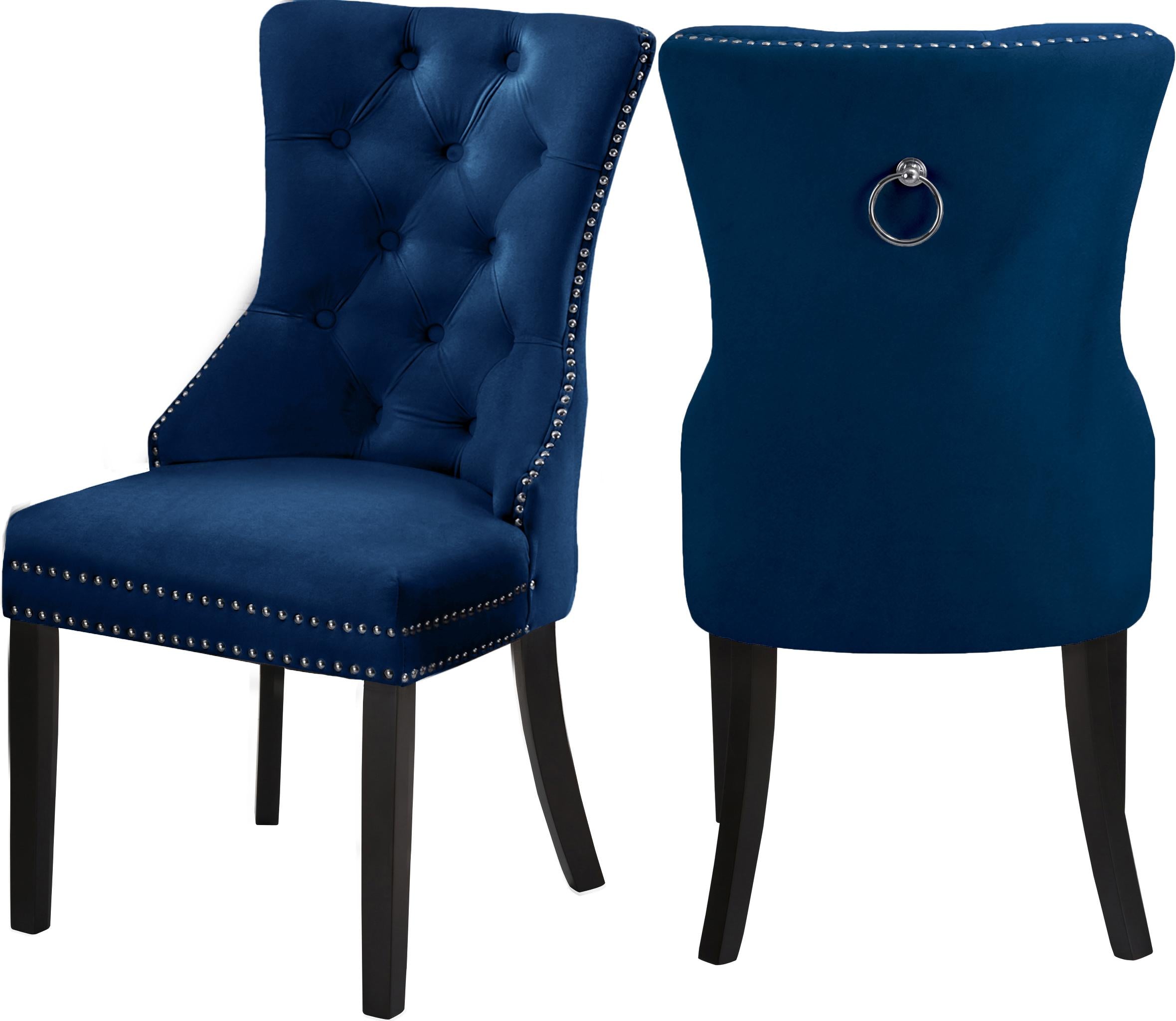 Nikki Navy Velvet Dining Chair