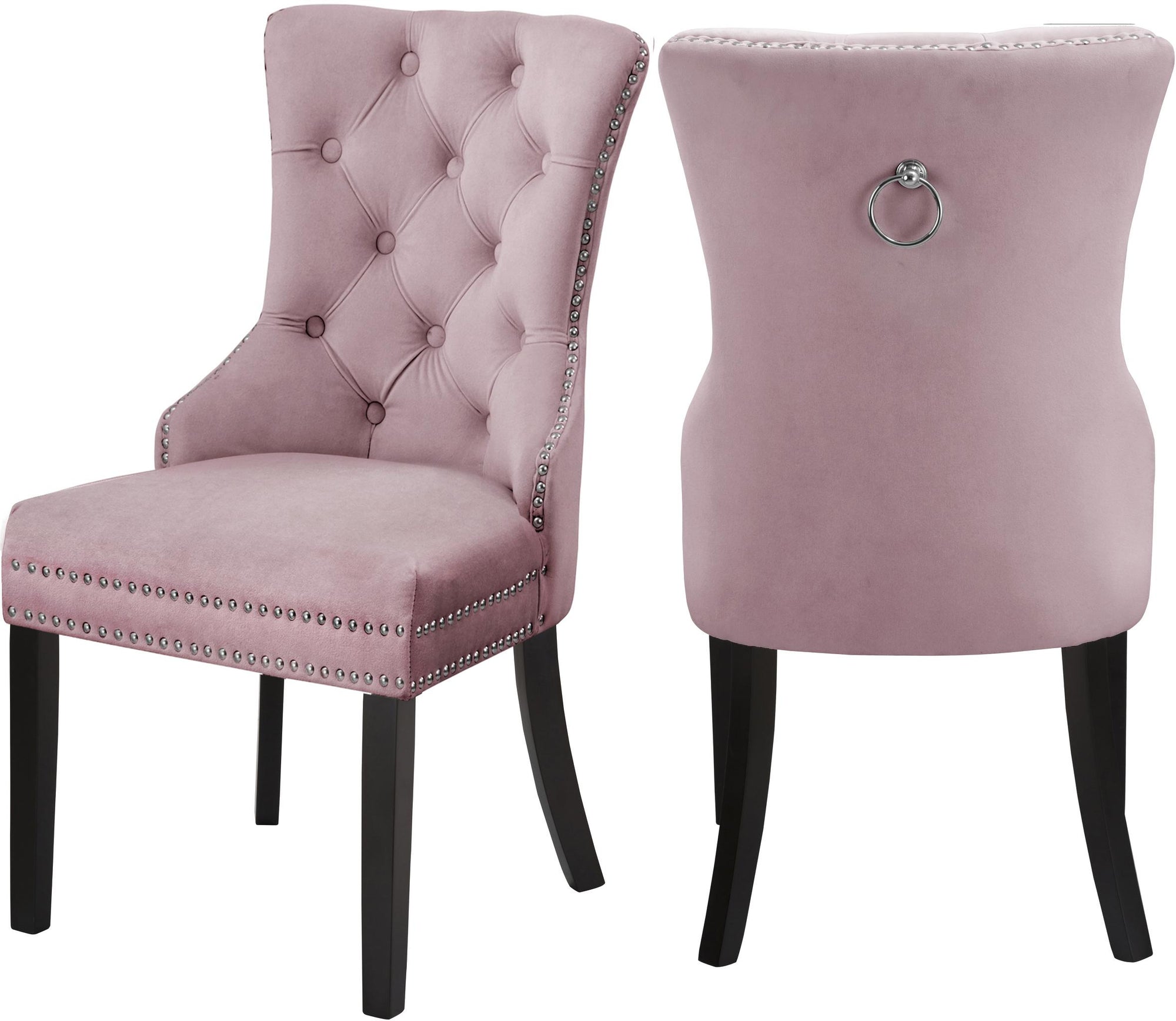 Nikki Pink Velvet Dining Chair