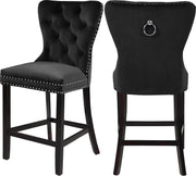 Nikki Black Velvet Stool