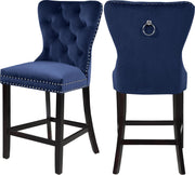 Nikki Navy Velvet Stool