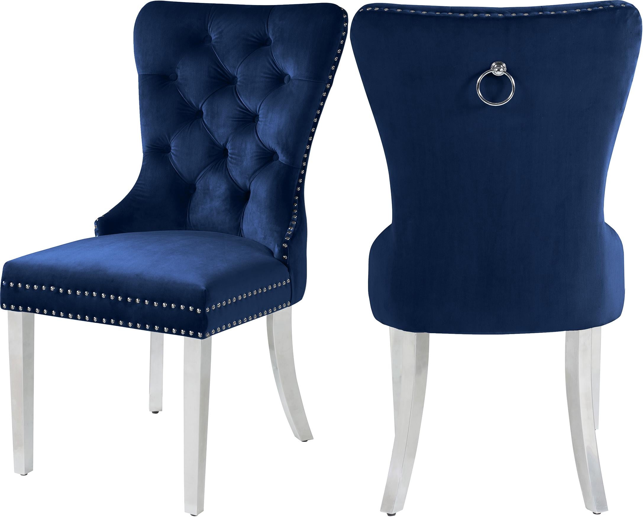 Carmen Navy Velvet Dining Chair