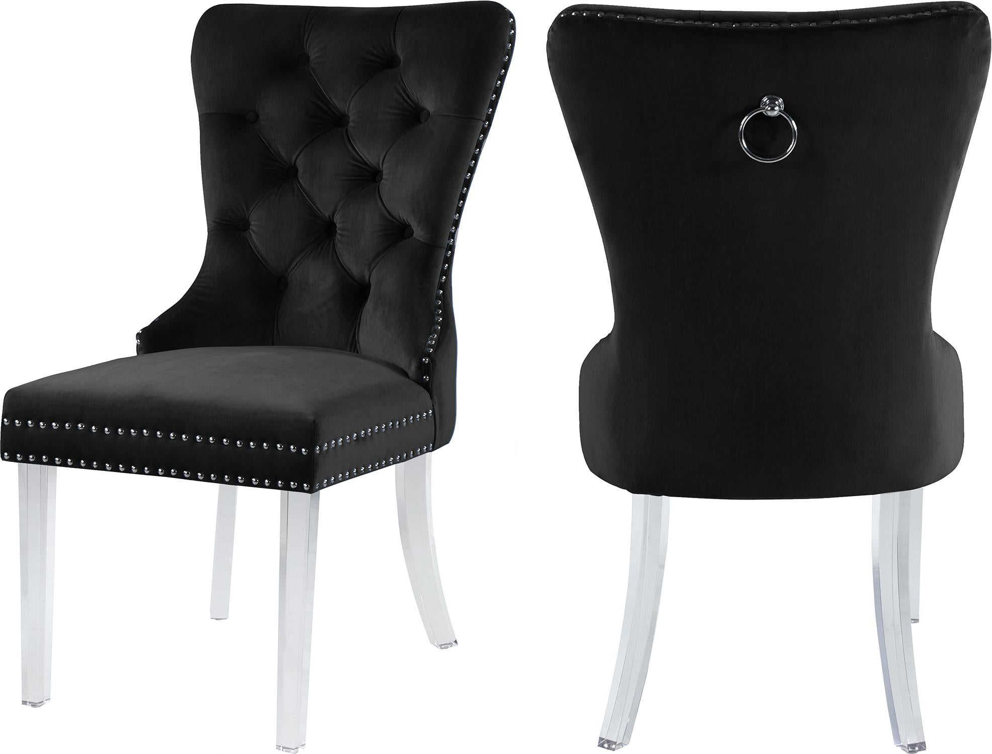 Miley Black Velvet Dining Chair