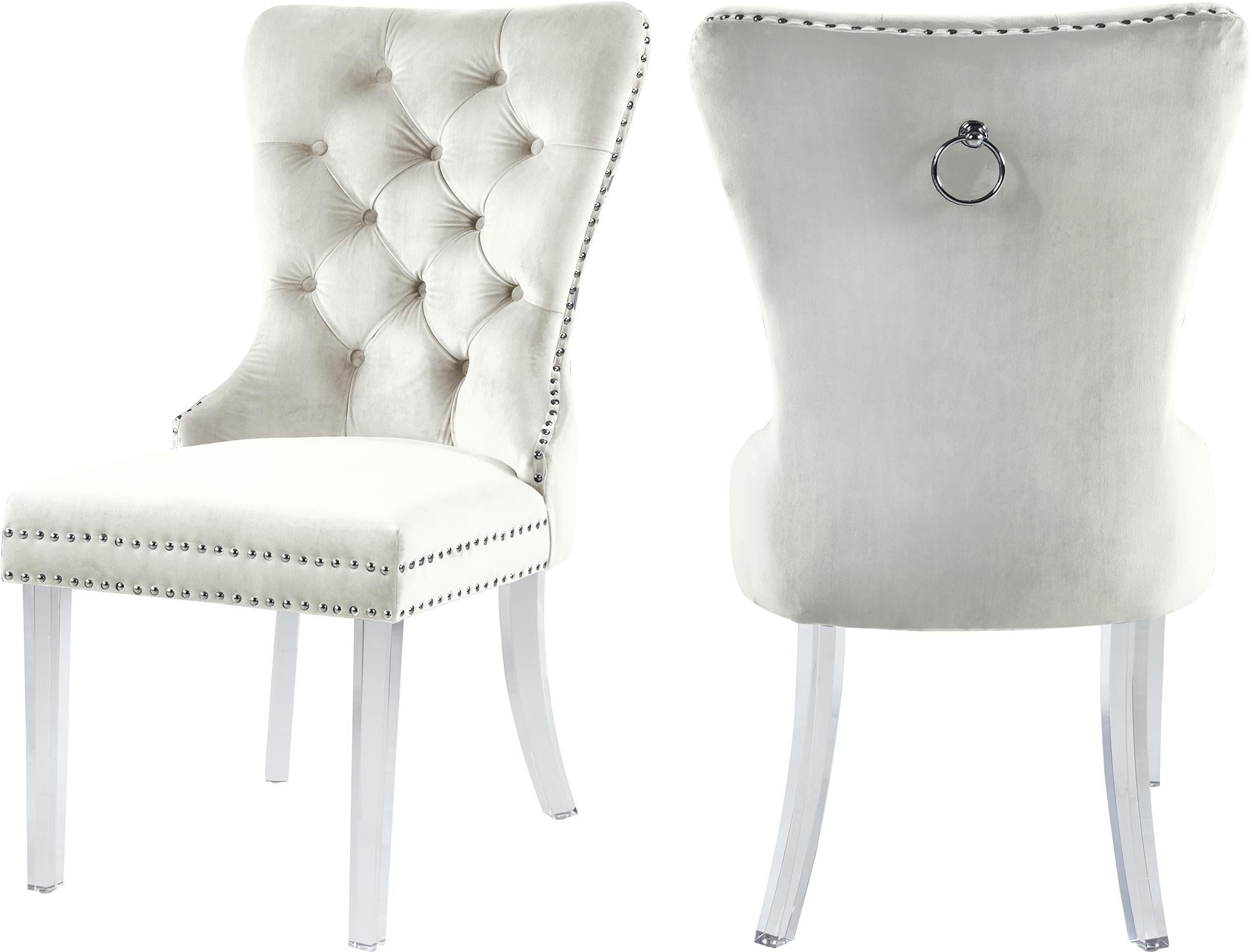 Miley Cream Velvet Dining Chair