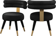 Fitzroy Black Velvet Dining Chair
