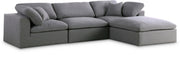 Serene Grey Linen Fabric Deluxe Cloud Modular Sectional