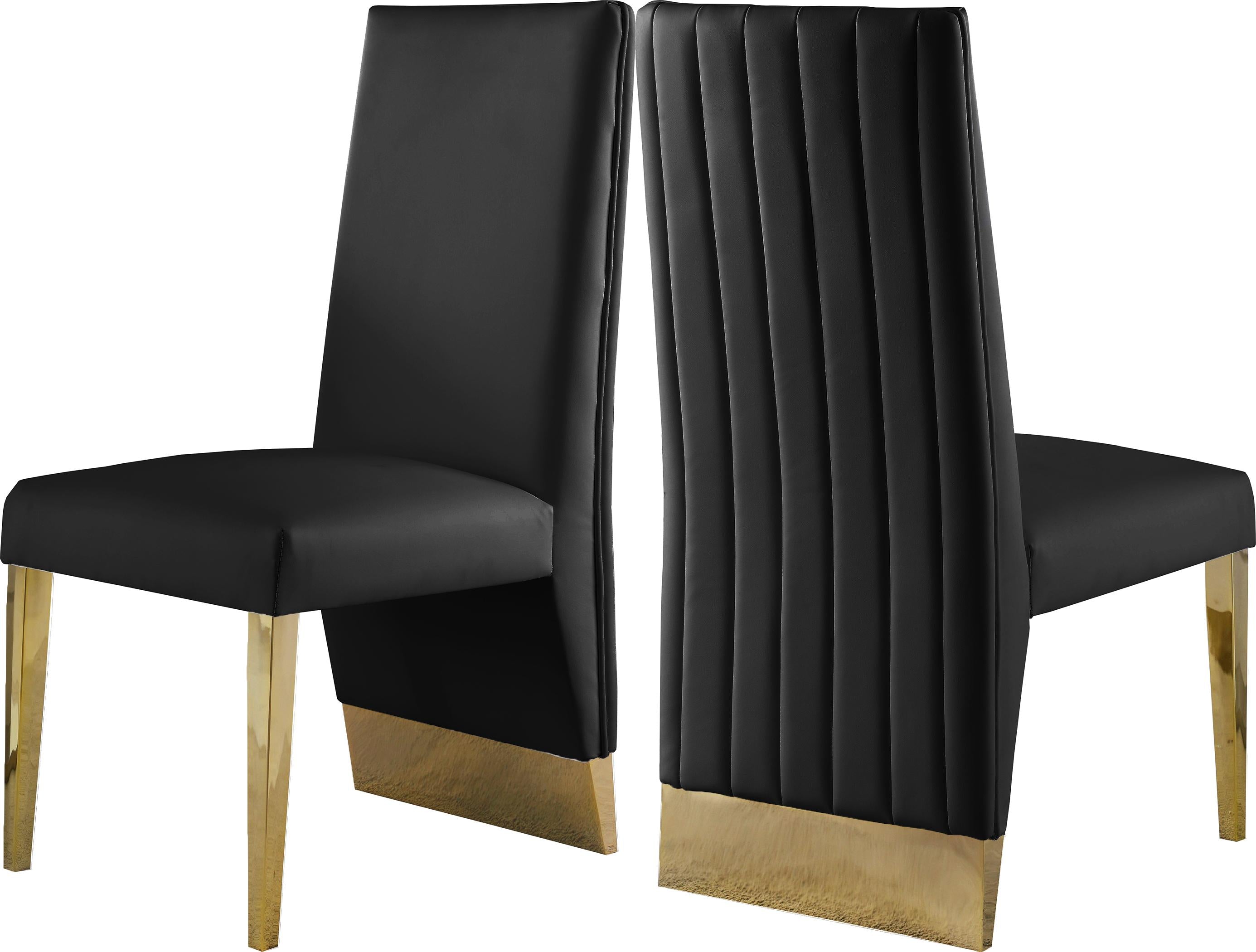 Porsha Black Faux Leather Dining Chair
