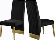 Porsha Black Velvet Dining Chair