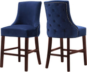 Hannah Navy Velvet Stool