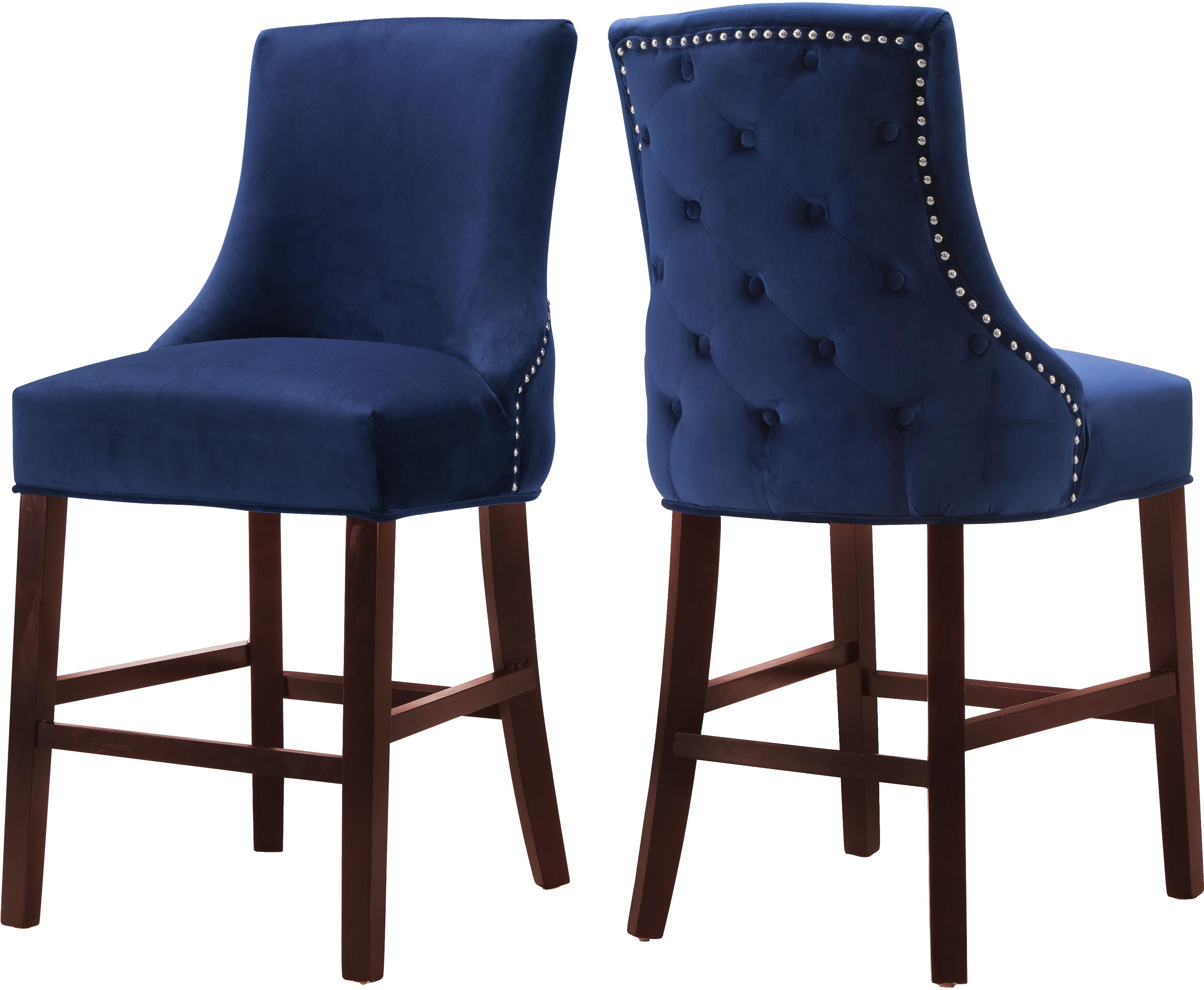 Hannah Navy Velvet Stool
