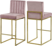 Giselle Pink Velvet Stool