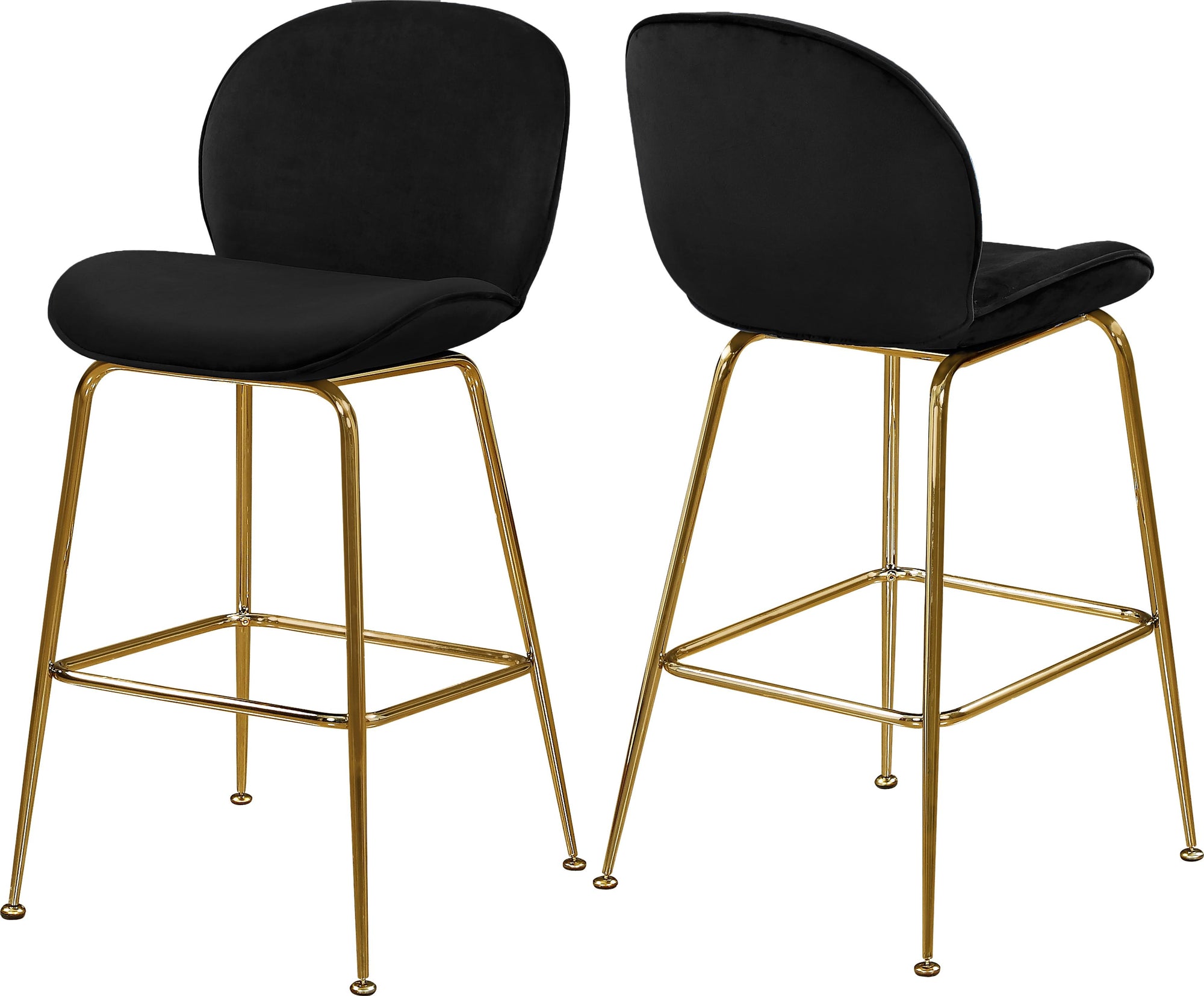 Paris Black Velvet Stool