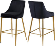 Karina Black Velvet Stool