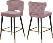 Kelly Pink Velvet Stool