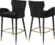 Luxe Black Velvet Stool