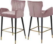 Luxe Pink Velvet Stool