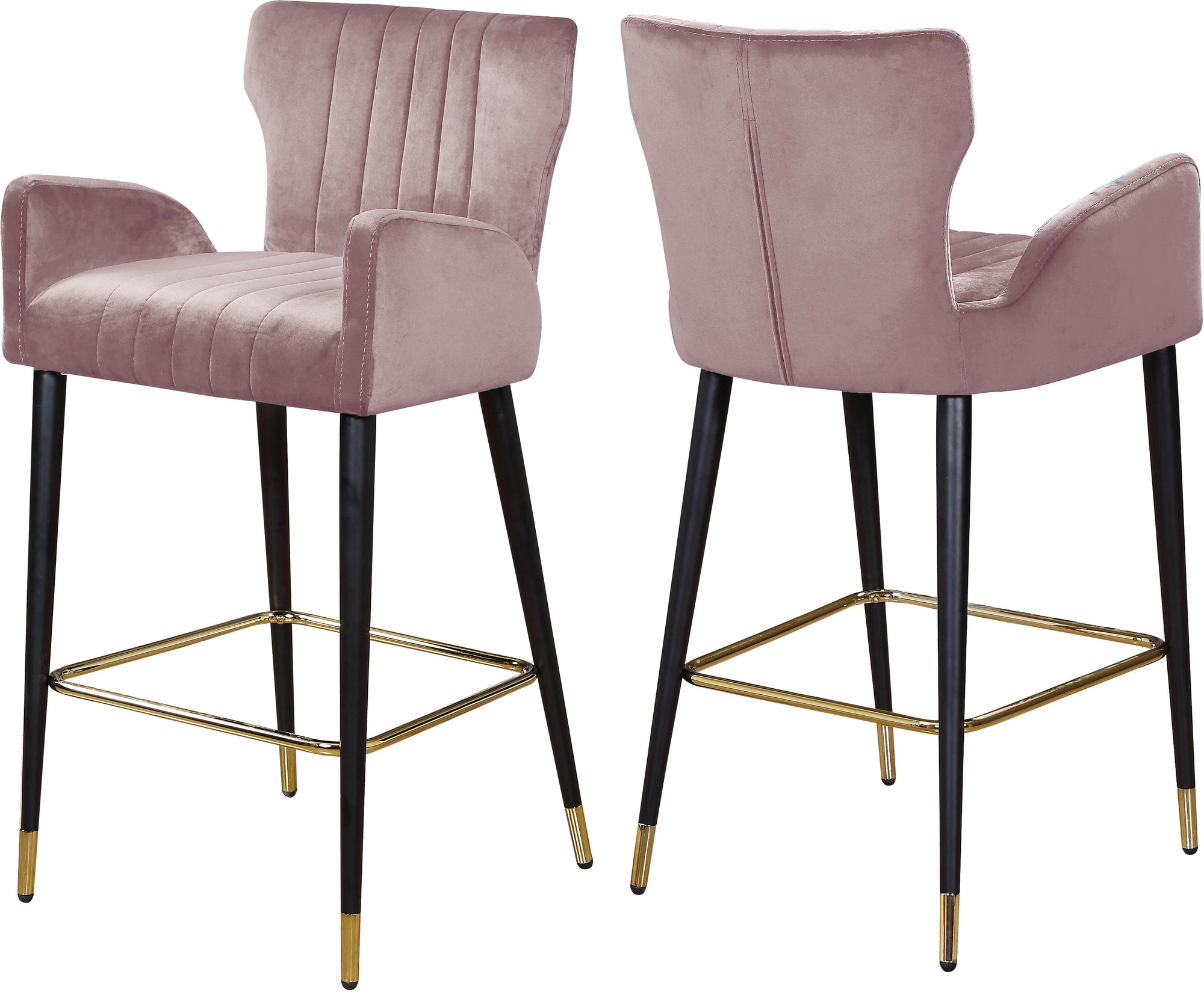 Luxe Pink Velvet Stool