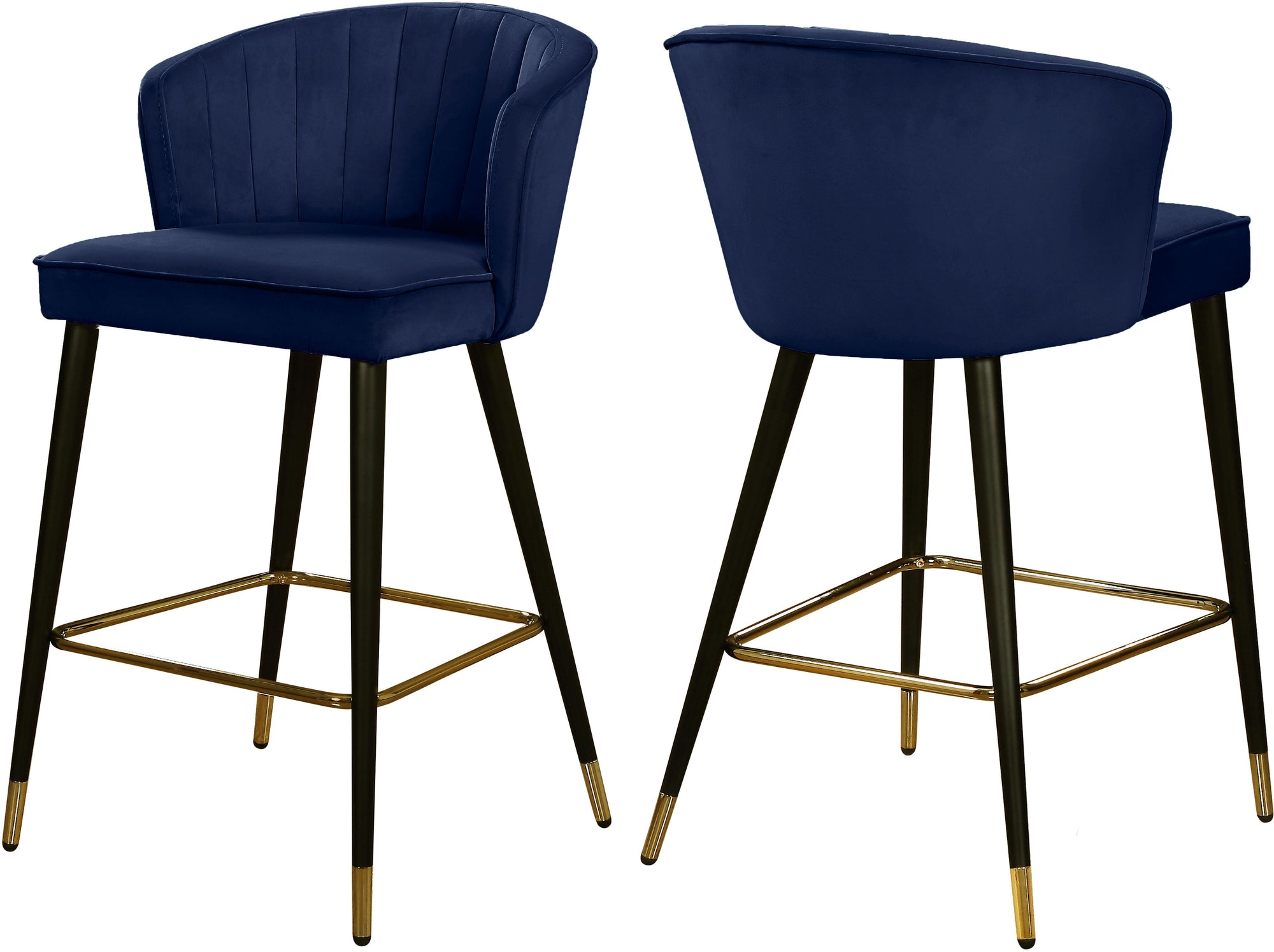 Cassie Navy Velvet Stool