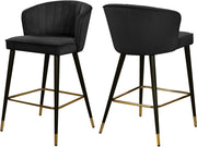 Cassie Black Velvet Stool