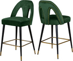 Akoya Green Velvet Stool