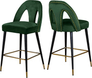 Akoya Green Velvet Stool