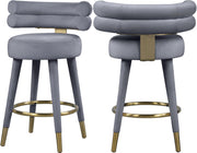 Fitzroy Grey Velvet Counter Stool