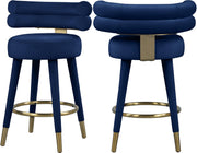 Fitzroy Navy Velvet Counter Stool